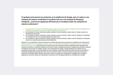 vista previa de la página del archivo - Respuestas al Examen en Anuncios de Shopping Potenciados por IA de Google Ads